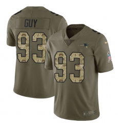 Men's Nike New England Patriots #93 Lawrence Guy Limited Olive/Camo 2017 Salute to Service NFL Jersey