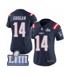 Women's Nike New England Patriots #14 Steve Grogan Limited Navy Blue Rush Vapor Untouchable Super Bowl LIII Bound NFL Jersey