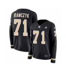 Women's Nike New Orleans Saints #71 Ryan Ramczyk Limited Black Therma Long Sleeve NFL Jersey