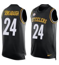 Men's Nike Pittsburgh Steelers #24 Coty Sensabaugh Limited Black Player Name & Number Tank Top NFL Jersey