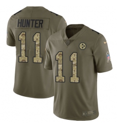 Men's Nike Pittsburgh Steelers #11 Justin Hunter Limited Olive/Camo 2017 Salute to Service NFL Jersey