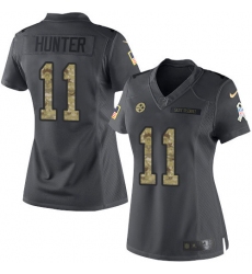 Women's Nike Pittsburgh Steelers #11 Justin Hunter Limited Black 2016 Salute to Service NFL Jersey