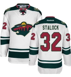 Men's Reebok Minnesota Wild #32 Alex Stalock Authentic White Away NHL Jersey