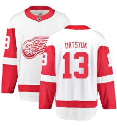 Men's Detroit Red Wings #13 Pavel Datsyuk Fanatics Branded White Away Breakaway NHL Jersey