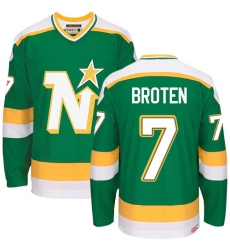Men's CCM Dallas Stars #7 Neal Broten Premier Green Throwback NHL Jersey