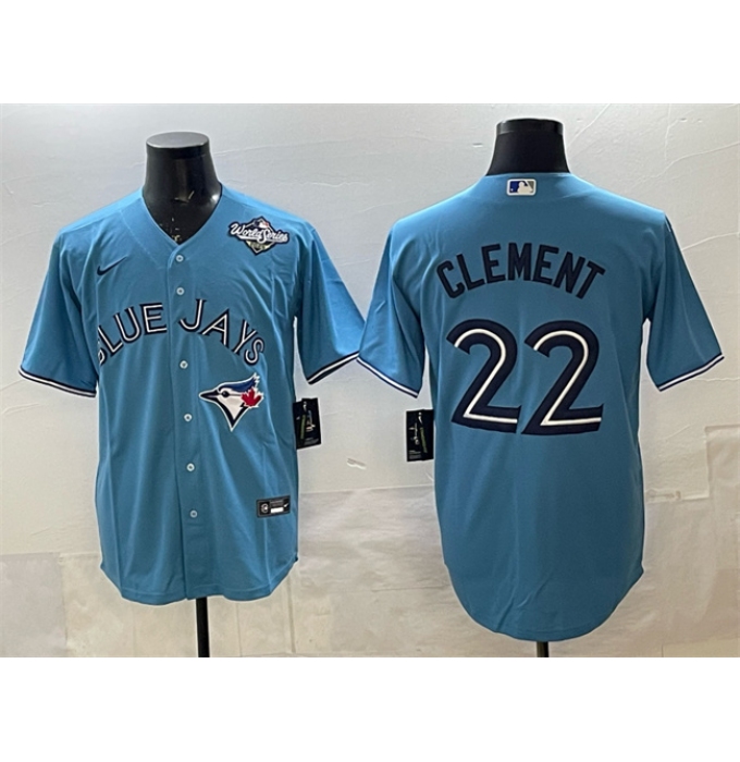 Men's Toronto Blue Jays #22 Ernie Clement Royal 2025 World Series Cool Base Stitched Baseball Jersey
