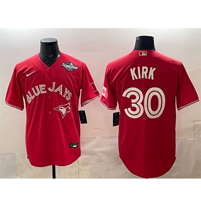 Men's Toronto Blue Jays #30 Alejandro Kirk Red 2025 World Series Cool Base Stitched Baseball Jersey