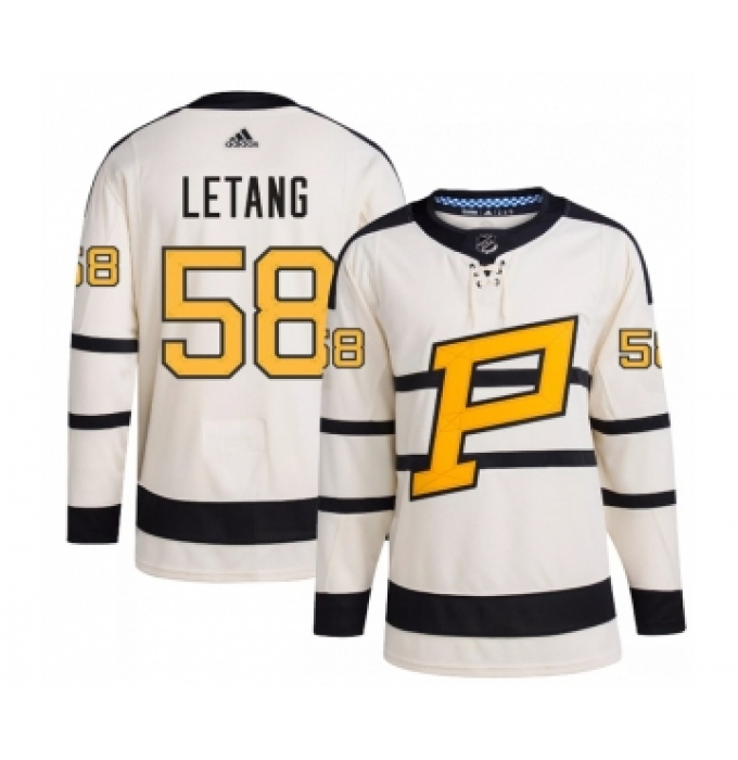 Men's Pittsburgh Penguins #58 Kris Letang Cream 2023 Winter Classic Stitched Jersey