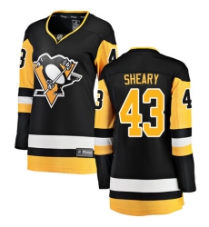 Women's Pittsburgh Penguins #43 Conor Sheary Fanatics Branded Black Home Breakaway NHL Jersey