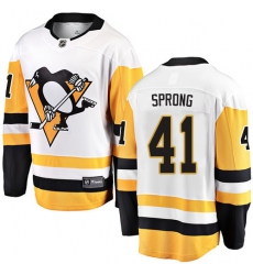 Youth Pittsburgh Penguins #41 Daniel Sprong Fanatics Branded White Away Breakaway NHL Jersey