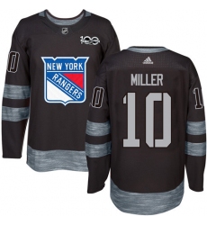 Men's Adidas New York Rangers #10 J.T. Miller Premier Black 1917-2017 100th Anniversary NHL Jersey