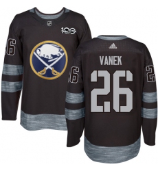 Men's Adidas Buffalo Sabres #26 Thomas Vanek Authentic Black 1917-2017 100th Anniversary NHL Jersey