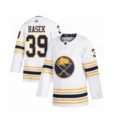 Men's Buffalo Sabres #39 Dominik Hasek Authentic White 50th Season Hockey Jersey