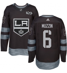 Men's Adidas Los Angeles Kings #6 Jake Muzzin Premier Black 1917-2017 100th Anniversary NHL Jersey