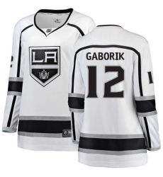 Women's Los Angeles Kings #12 Marian Gaborik Authentic White Away Fanatics Branded Breakaway NHL Jersey