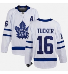 Men's Toronto Maple Leafs #16 Darcy Tucker White With A Stitched Hockey Jersey