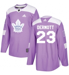 Men's Adidas Toronto Maple Leafs #23 Travis Dermott Authentic Purple Fights Cancer Practice NHL Jersey