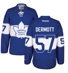 Men's Reebok Toronto Maple Leafs #57 Travis Dermott Premier Royal Blue 2017 Centennial Classic NHL Jersey