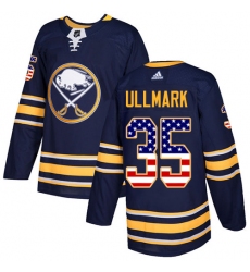 Men's Adidas Buffalo Sabres #35 Linus Ullmark Authentic Navy Blue USA Flag Fashion NHL Jersey