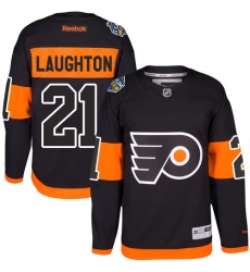 Men's Reebok Philadelphia Flyers #21 Scott Laughton Premier Black 2017 Stadium Series NHL Jersey