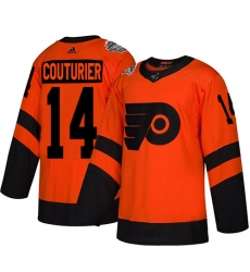 Women's Adidas Philadelphia Flyers #14 Sean Couturier Orange Authentic 2019 Stadium Series Stitched NHL Jersey