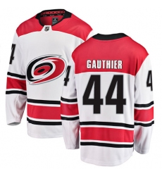 Youth Carolina Hurricanes #44 Julien Gauthier Fanatics Branded White Away Breakaway NHL Jersey