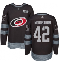 Men's Adidas Carolina Hurricanes #42 Joakim Nordstrom Premier Black 1917-2017 100th Anniversary NHL Jersey