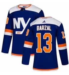 Youth Adidas New York Islanders #13 Mathew Barzal Premier Blue Alternate NHL Jersey