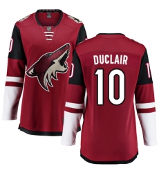 Women's Arizona Coyotes #10 Anthony Duclair Fanatics Branded Burgundy Red Home Breakaway NHL Jersey