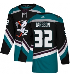 Men's Adidas Anaheim Ducks #32 Jacob Larsson Authentic Black Teal Third NHL Jersey