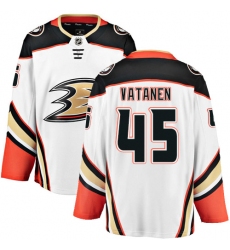 Men's Anaheim Ducks #45 Sami Vatanen Fanatics Branded White Away Breakaway NHL Jersey