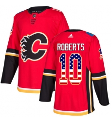 Youth Adidas Calgary Flames #10 Gary Roberts Authentic Red USA Flag Fashion NHL Jersey