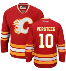 Men's Reebok Calgary Flames #10 Kris Versteeg Premier Red Third NHL Jersey