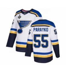 Youth St. Louis Blues #55 Colton Parayko Authentic White Away 2019 Stanley Cup Final Bound Hockey Jersey