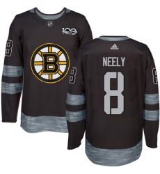 Men's Adidas Boston Bruins #8 Cam Neely Premier Black 1917-2017 100th Anniversary NHL Jersey