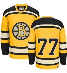 Men's CCM Boston Bruins #77 Ray Bourque Authentic Gold Throwback NHL Jersey