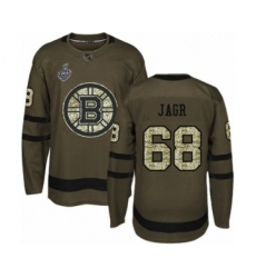 Men's Boston Bruins #68 Jaromir Jagr Authentic Green Salute to Service 2019 Stanley Cup Final Bound Hockey Jersey