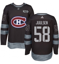 Men's Adidas Montreal Canadiens #58 Noah Juulsen Authentic Black 1917-2017 100th Anniversary NHL Jersey