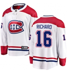 Men's Montreal Canadiens #16 Henri Richard Authentic White Away Fanatics Branded Breakaway NHL Jersey