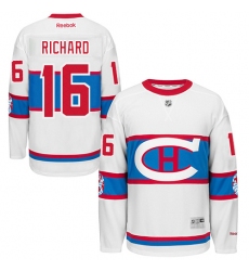Men's Reebok Montreal Canadiens #16 Henri Richard Authentic White 2016 Winter Classic NHL Jersey