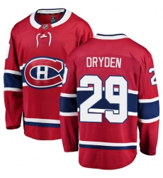 Youth Montreal Canadiens #29 Ken Dryden Authentic Red Home Fanatics Branded Breakaway NHL Jersey
