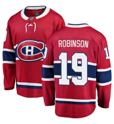 Youth Montreal Canadiens #19 Larry Robinson Authentic Red Home Fanatics Branded Breakaway NHL Jersey