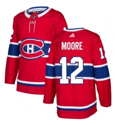 Youth Adidas Montreal Canadiens #12 Dickie Moore Premier Red Home NHL Jersey