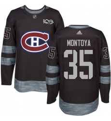 Men's Adidas Montreal Canadiens #35 Al Montoya Premier Black 1917-2017 100th Anniversary NHL Jersey