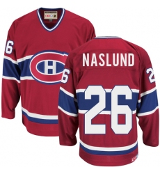 Men's CCM Montreal Canadiens #26 Mats Naslund Authentic Red Throwback NHL Jersey