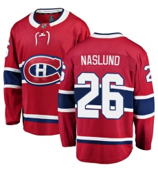 Men's Montreal Canadiens #26 Mats Naslund Authentic Red Home Fanatics Branded Breakaway NHL Jersey