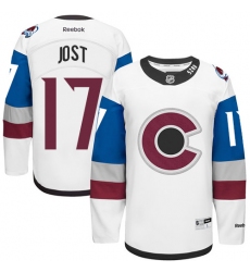 Men's Reebok Colorado Avalanche #17 Tyson Jost Premier White 2016 Stadium Series NHL Jersey