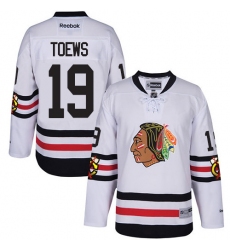 Men's Reebok Chicago Blackhawks #19 Jonathan Toews Premier White 2017 Winter Classic NHL Jersey