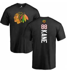 NHL Adidas Chicago Blackhawks #88 Patrick Kane Black Backer T-Shirt
