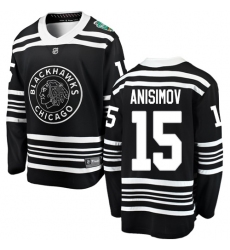 Youth Chicago Blackhawks #15 Artem Anisimov Black 2019 Winter Classic Fanatics Branded Breakaway NHL Jersey